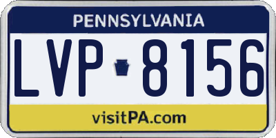 PA license plate LVP8156