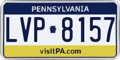 PA license plate LVP8157