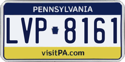 PA license plate LVP8161