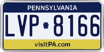 PA license plate LVP8166