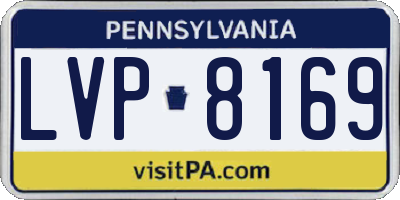 PA license plate LVP8169