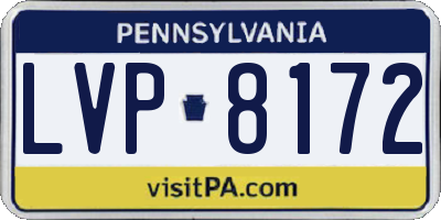 PA license plate LVP8172
