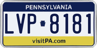 PA license plate LVP8181