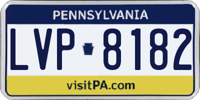 PA license plate LVP8182