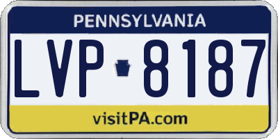 PA license plate LVP8187