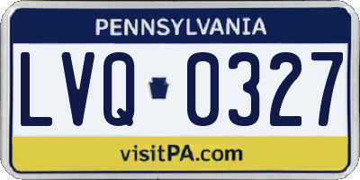 PA license plate LVQ0327