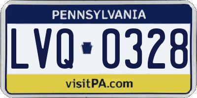 PA license plate LVQ0328