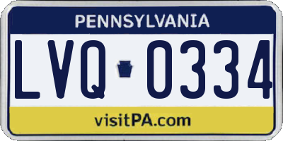 PA license plate LVQ0334