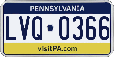 PA license plate LVQ0366