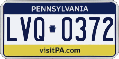PA license plate LVQ0372