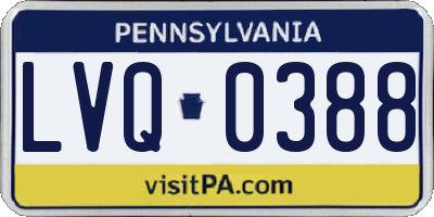 PA license plate LVQ0388