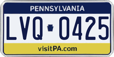 PA license plate LVQ0425