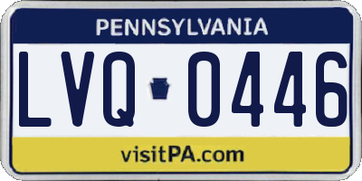 PA license plate LVQ0446