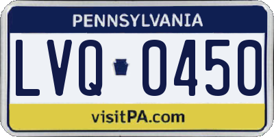 PA license plate LVQ0450