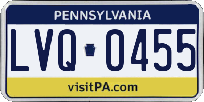 PA license plate LVQ0455