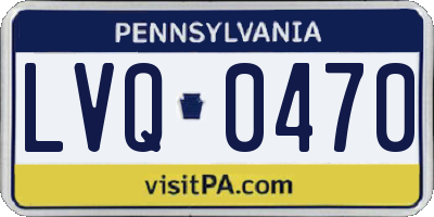 PA license plate LVQ0470