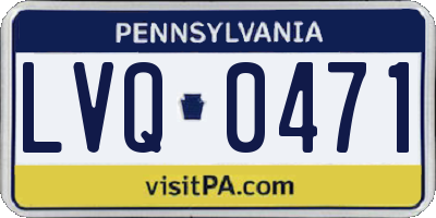 PA license plate LVQ0471