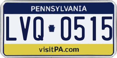 PA license plate LVQ0515