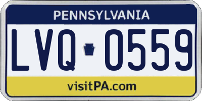 PA license plate LVQ0559
