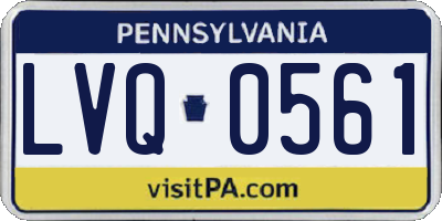 PA license plate LVQ0561