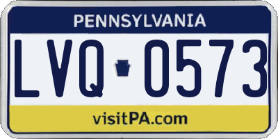 PA license plate LVQ0573