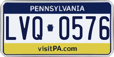 PA license plate LVQ0576