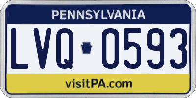 PA license plate LVQ0593