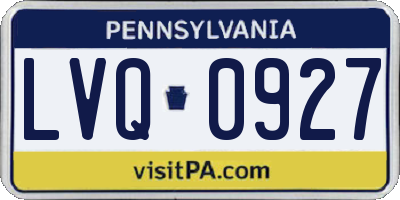 PA license plate LVQ0927