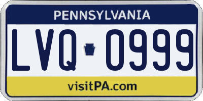 PA license plate LVQ0999