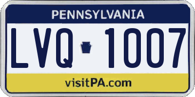 PA license plate LVQ1007