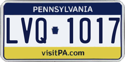PA license plate LVQ1017