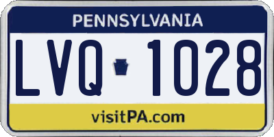 PA license plate LVQ1028