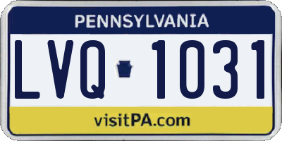 PA license plate LVQ1031