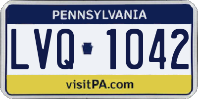 PA license plate LVQ1042