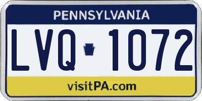 PA license plate LVQ1072