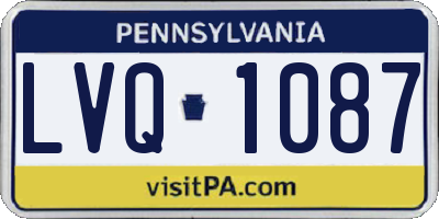 PA license plate LVQ1087