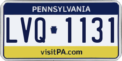 PA license plate LVQ1131