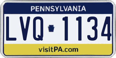 PA license plate LVQ1134