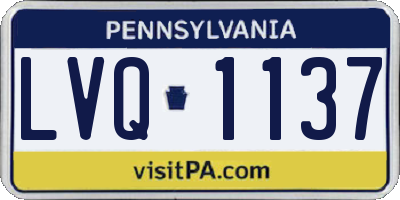 PA license plate LVQ1137