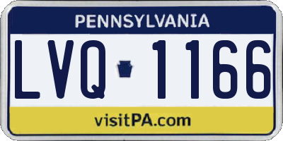 PA license plate LVQ1166