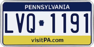 PA license plate LVQ1191