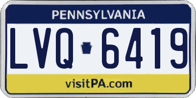 PA license plate LVQ6419