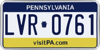 PA license plate LVR0761