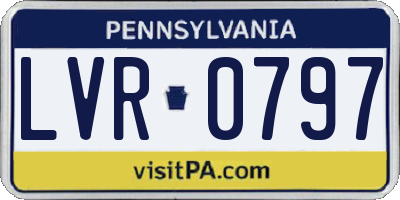 PA license plate LVR0797