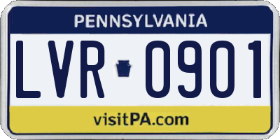 PA license plate LVR0901