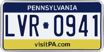 PA license plate LVR0941