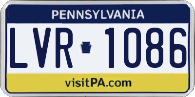 PA license plate LVR1086