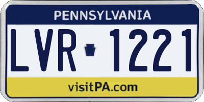 PA license plate LVR1221