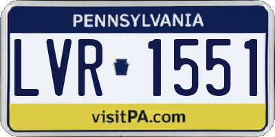 PA license plate LVR1551