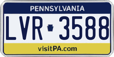 PA license plate LVR3588